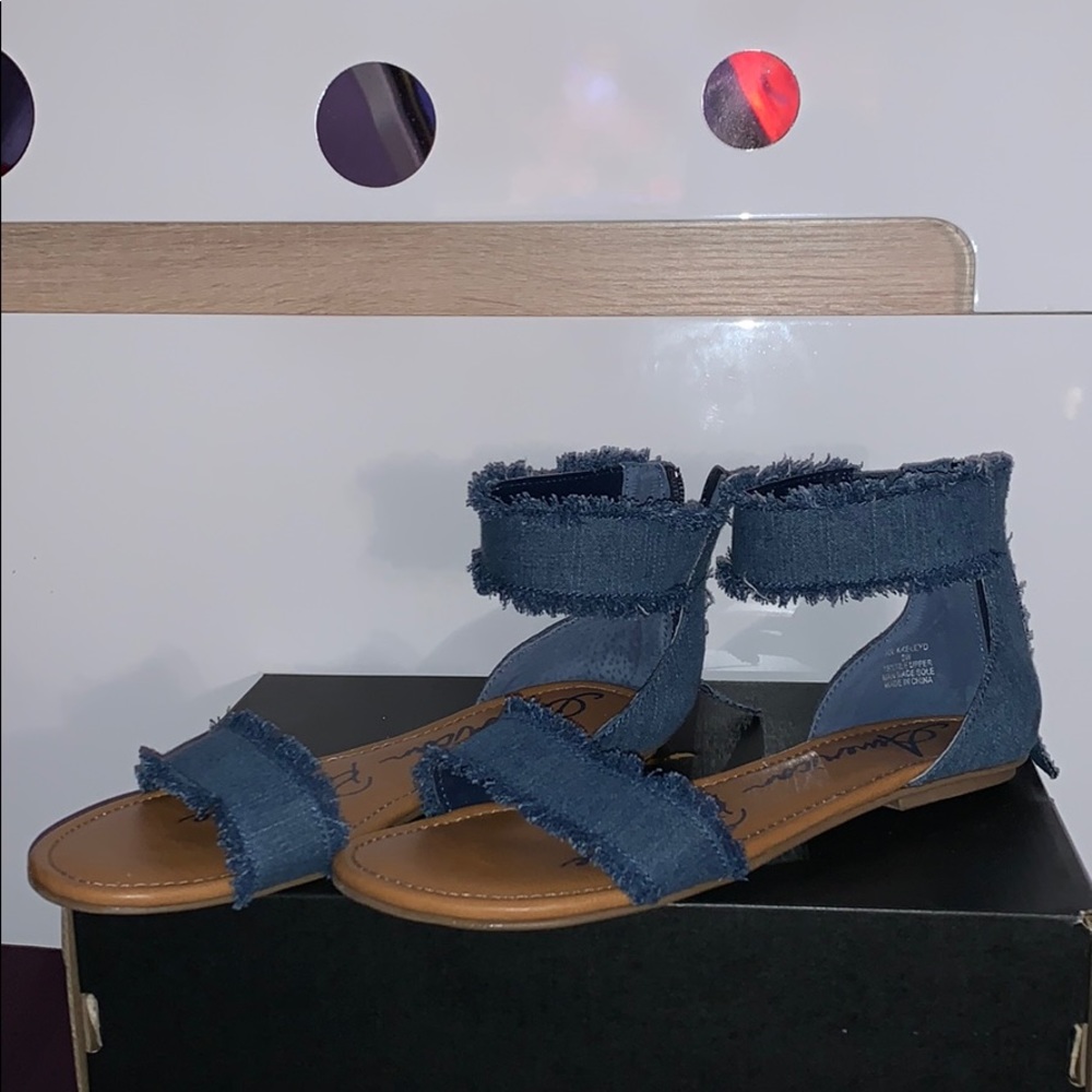 AMERICAN RAG DENIM FLAT SANDALS